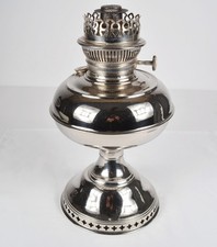 Antq Rayo Oil Lamp Pat. Dec 31, 1895 Center Draft Nickel Plate CLEAN / NICE picture