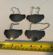 Vtg Stieff Williamsburg, Silver plate, liquor, decanter tags, badges labels picture