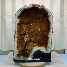 62LB Natural citrine geode quartz cluster crystal Cathedrals specimen Healing picture