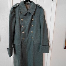 WWII Swiss Original Double-Breasted Military Greatcoat Overcoat picture