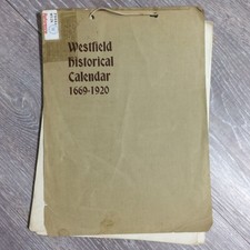 1920 Westfield MA Historical Calendar Local History Paper Ephemera Vintage picture