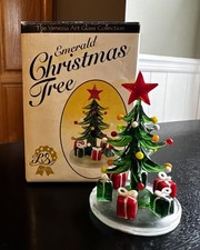 Vintage Venezia Art Glass Christmas Tree & Presents LS Arts Emerald 4 3/4
