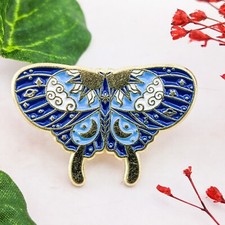 Sun & Moon Buttterfly Enamel Pin insect brooch jewelry Fashion Assessory picture