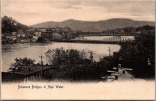 Delaware Bridges High Water Postcard Easton PA C. Lavall's Son picture