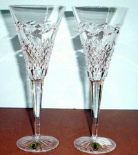 Waterford Ireland Muriel Champagne Flute Pair 9 oz Live A Crystal Life New picture