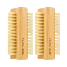 2-Pack Bamboo Nail Brush Double-Sided Wooden Sisal Scrub Nail Cleaning Brush picture