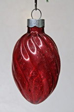 Vintage pre WWII Glass Ribbed Outdent DROP Christmas Ornament Franke US of A picture
