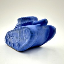 Niloak Tank Vase Ozark Blue Matte Glaze Ceramic Military Novelty Decor Vintage picture