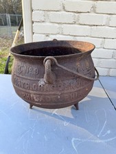 ANTIQUE North Chase & North no 9 iron kettle cauldron 6 gallon WITH LID picture
