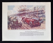 1924 French Grand Prix Alfa Romeo Ascari Gordon CROSBY Art Print Bugatti Delage picture