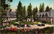 Lake Arrowhead Mountain Entrance The Lodge Old Cars Tinted CA Postcard PC23 picture
