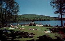 Lake Waramaug State Park CT Beach Swimming Vintage Chrome Postcard picture
