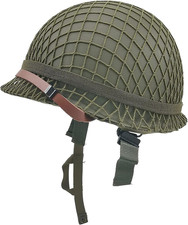 WWII US Army M1 Helmet, WW2 Gear, WW2 Helmet Metal Steel Shell Replica with Net/ picture