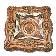 Rare Vintage 1974 Jaru California Pottery 2 Piece Ashtray picture
