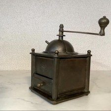 Rare Vintage RMF Brass Coffee Grinder 1930s German Art Deco Hand Crank Mill⁠ picture