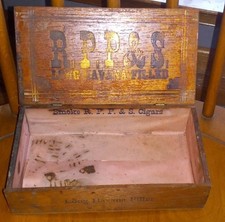 1800's Antique R.P.P.&S. Wood Cigar Box Factory 88 Pennsylvania PA Tax Stamp picture