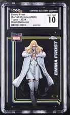 Emma Frost Marvel Chrome (2026) Topps #034 Black Refractor 3/10 CGC 10 TOP POP 1 picture
