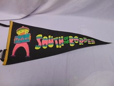 Vintage original Pedro's South of the Border black pink yellow felt Pennant 33