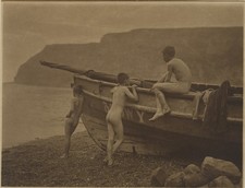 Frank Meadow Sutcliffe Vintage Whitby Fishing Boats Photo Reprint Wall Art picture