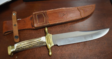 Muela Alamo Bowie Knife Stag Handle w/ Original Sheath picture
