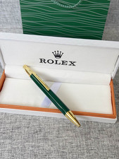  Rolex Classic Green Gold Trim Ballpoint Pen Luxury With Gift Box picture