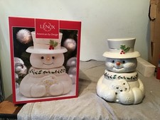 Lenox Happy Holly Days Frosty Snowman Cookie Jar for Christmas & Winter Display picture