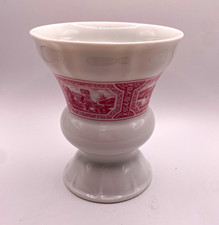 Heinrich Porcelain Pedestal goblet White Red Rudesheim am Rhein Germany pristine picture