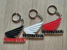 Set 3 HONDA Wing Keychain Keyring Rubber multicolor Car Motorcycle Bike Gift New picture