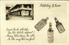 Nutshell Caf‚ Liquor Bottles Whiskey Gin Brandy c1920s-30s Real Photo Postcard picture