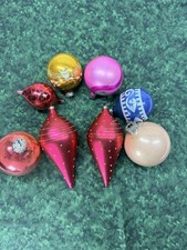 Vintage Mercury Glass Christmas Ornaments Lot of 8 Shiny Brite Poland Colorful picture