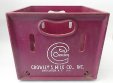 Vintage Crowleys Milk Co Plastic Milk Crate Binghamton NY 3-71 Dairy Advertising picture