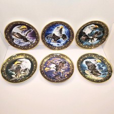 VTG Franklin Mint Patriotic Eagle Plate Lot Of 6 Royal Doulton Bone China 8