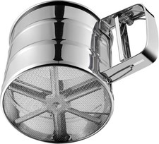 Stainless Crank Flour Sifter Rondauno Double Layer Mesh One-Hand Baking picture