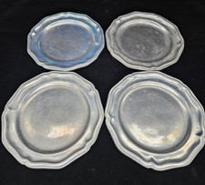 LOT OF 4 Pewter Plates Vintage 1960s York Metalcrafters 7