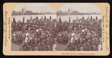 Photo:Johannesburg South Africa 1900 Kaffir War Dance Crowd Stereoview picture