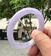 Natural Grade AAA Ice Lilac Lavender Burmese Jade jadeite bracelet bangle 57MM picture