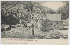Vintage Bedford Springs PA Postcard Old Mill Road Way Pennsylvania Atlas Society picture