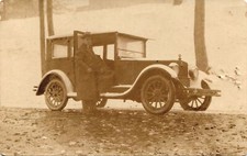 OLD CAR & SNOW plymouth notch vt real photo postcard vermont by killington rppc picture
