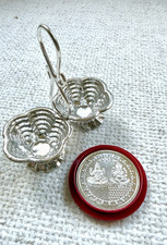 Lakshmi Ganesha Silver Plated Coin Kumkum Box Puja Gift Set w/ COA picture
