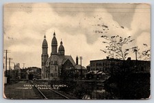 Greek Catholic Church Passaic New Jersey Railroad Tracks Postcard picture