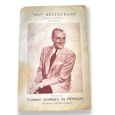 1940's Vintage Tommy Dorsey Signed Menu 400 Restaurant New York City Rare picture