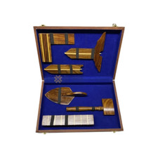 Masonic working wooden tools set with box picture