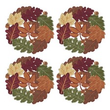 4 Pcs Harvest Thanksgiving Table Doilies 15 Inch Round Fall Decor picture