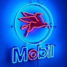 Mobil Gas Oil Gasoline Neon Sign 19