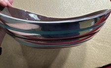 RLM Home Robert Lee Morris Wave Bowl Vintage Stripes - Brown Interior Metal picture
