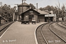 REPRINT RPPC Railroad Depot BALTIMORE & OHIO RR DEPOT, NEFF, OHIO E192 picture
