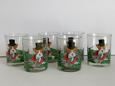 Gant Gaither 6 Signed Hand Painted Zoophisticates Whimsical Drinking Glasses picture