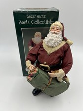 Vintage Kirkland’s Cedar Creek Collection Fabric Mache Santa Figure 10” picture