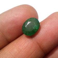 Gorgeous Pretty 4.10 Crt Green Zambian Emerald Faceted Oval Shape Loose Gemstone picture
