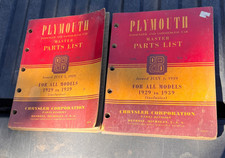 Original 1929 - 1939 Plymouth Master Parts List Catalog Vol 1 2 Set picture